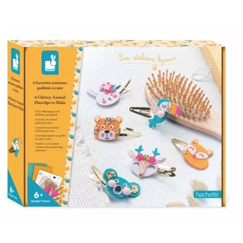 6 barrettes animaux paillettes a creer - Image 1