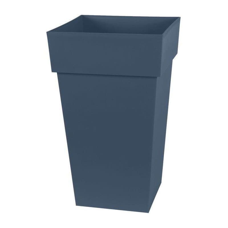 Pot de Fleur Carré Toscane EDA - 39 cm - Bleu Jean - Image 1