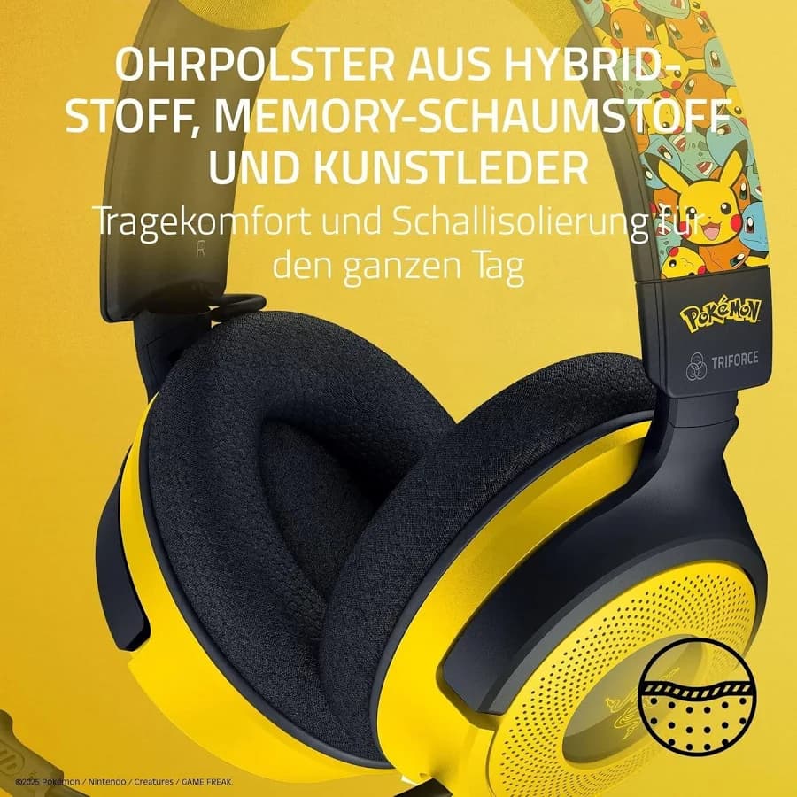 Casque Gamer Razer Kraken V4 X Pokemon Kanto Starters (Jaune) - Image 2
